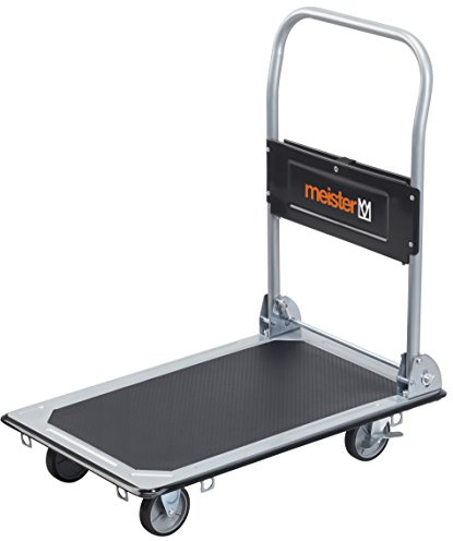 Meister Plattformwagen - Klappbar - Bis 150 kg Tragkraft - Feststellbremse / Transporthilfe mit Lenkrollen / Paketwagen mit Antirutsch-Beschichtung / Klappwagen aus Stahl / 8985530