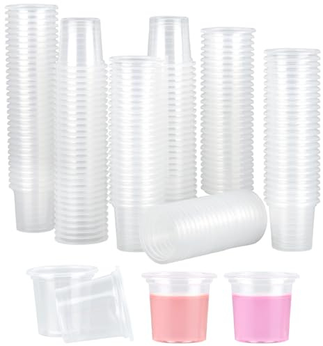300 Stück Schnapsgläser Plastik, 2 cl / 20 ml Shotgläser Plastik | Transparente Schnapsbecher, PET Plastik Schnapsgläserm, Wiederverwendbar Plastikbecher für Verkostung, Partys und Banquet