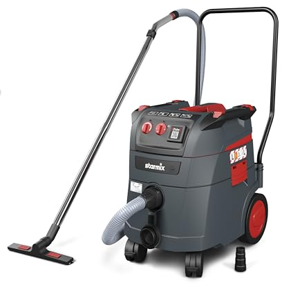 starmix iPulse L-1635 Top – Industriestaubsauger Staubklasse L, 280 mbar, 75 l/s, 35 l – automatische Filterabreinigung, 5 m Schlauch – umfangreicher Lieferumfang inkl. Zubehör-Set – Made in Germany