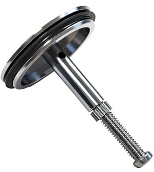 Hochwertiger Badewannenstöpsel 43mm aus Messing, Universeller Ablaufstopfen mit Verstellbarer Höhe & Doppeldichtung, Einfache Montage ohne Werkzeug für Standard-Abflussrohre
