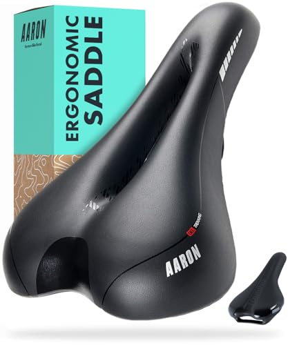 AARON Fahrradsattel - ergonomischer Fahrradsitz für Damen und Herren - Gelsattel ist bequem und wasserdicht - Fahrrad Sattel für Trekkingrad, Mountainbike, Stadtrad, E-Bike