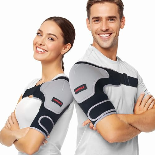 COMFORCE Schulterbandage Rechts & Links für Frauen & Männer, Schulterbandage am rahmen mit Compressionsunterklade für Schulterverletzungen, Sports, Schulterstütze bei Verrenkungen（30-44‘’）