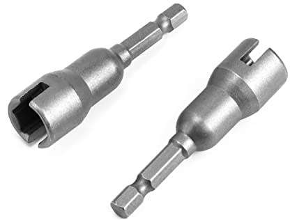 QWORK® 2 Stück Flügelmutter Schraubendreher Set, Flügelmutter Treiber, Stecknuss Werkzeug, 1/4 Zoll Sechskantschaft für Panelmuttern, Schrauben, Ösen-C-Haken & Q-Hanger, Stahl