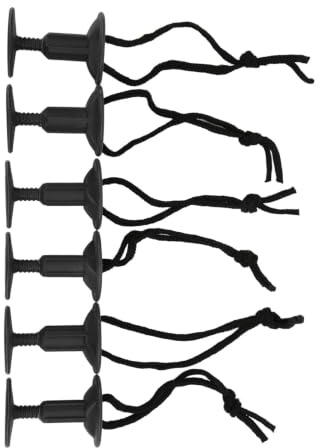 SUNGOOYUE Surfleinenstecker aus Nylon und Kunststoff, 6-teiliges Surfbrett-Zubehör mit Beinseilstecker für Surfbrettleine – Schwarz, Surfleine Halterung, Surfboard Leash Plug, Surfbrett Zubehör