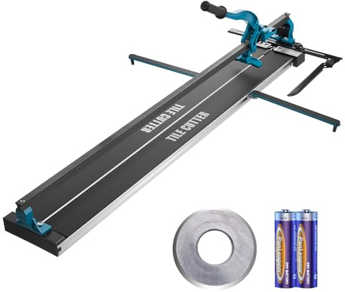 VEVOR Fliesenschneider mit einer Gesamtschnittlänge von 1200mm, Schnittstärke 4-15mm Mindest. Schnittbreite 25mm Fliesenschneidmaschine inkl. Extra Schneidrad Fliesenverlegungs-& Renovierungsprojekten