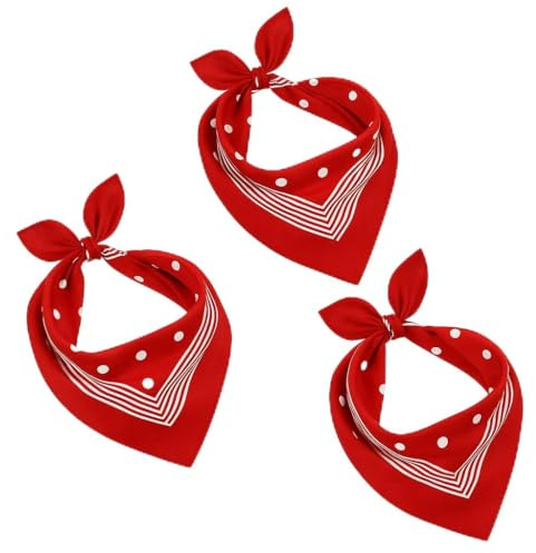 Betz 3 Stück Nickitücher Hexentücher XXL Größe 70x70 cm Bandana Kopftuch Halstuch Trachtentuch 100% Baumwolle Punkte Farbe rot