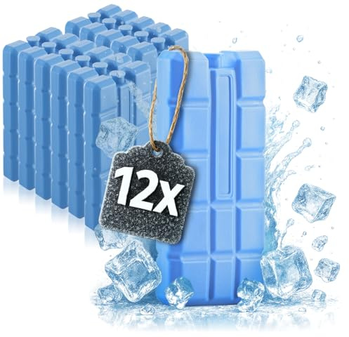 com-four® 12x Kühlakku in blau, Kühlelemente für Kühlbox und Kühltasche | Kühlakkus für Haushalt und Freizeit