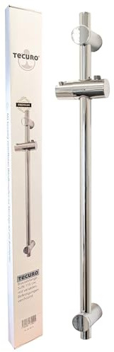 tecuro Duschstange 115 cm verchromt - Wandstange mit variablen Wandbefestigungen und verstellbarem Brausegleiter