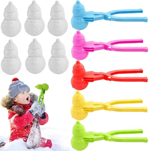 Schneeball Former, 5 Stk Schneeballzange, Sandball Schneeball Clip, Schneeball Maker,Farbe Sandball Maker Sandspielzeug,Schneeformen Viele Formen Winter Outdoor Spielzeug für Schneeballschlacht Spiele