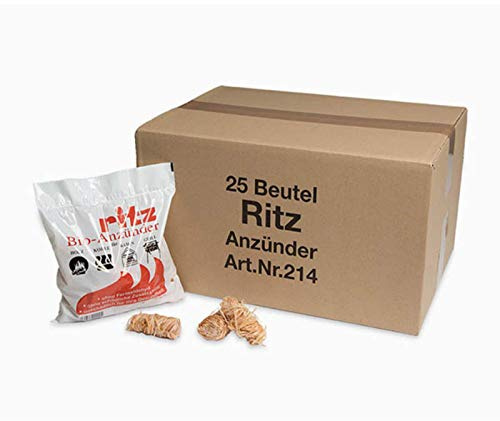 Ritz Bio Anzünder 325 Stück | Kaminanzünder | Holzanzünder | Grillanzünder | Brennholzanzünder | Holzkohle | Briketts | Kaminholz
