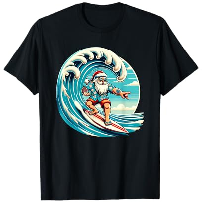 Weihnachtsmann, Hawaii, Surfen, Weihnachten, Aloha, Tropical Xmas T-Shirt