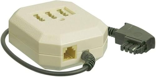 TAE Verteiler 3-fach, mit TAE-F auf 3x N/F/F & RJ11/RJ14 Buchse für Telefon