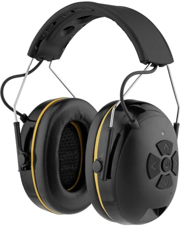 PROTEAR Gehörschutz mit Bluetooth 6.0, High-Fidelity-Lautsprecher,120 Std. + Spielzeit,Idealer Sicherheits-Ohrenschützer zum Mähen,Holzbearbeitung,SNR 30dB,(Aufgerüstet)