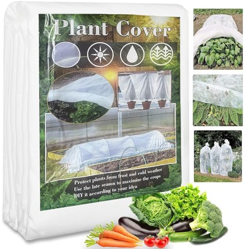 OAHAO Gartenvlies Frostschutz Pflanzendecke 40g/m² Vliesstoff Gartenbau Vlies Winterschutz für Pflanzen,Wiederverwendbare Abdeckung für Winter Frost Kälte Sonne Insekten Vögel Schutz (2 * 5M)