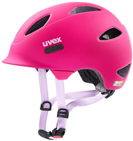 uvex OYO - Leichter Fahrradhelm für Kinder - intergierter Seitenschutz - erweiterbar mit LED-Licht - Berry - Purple matt - 50-54 cm