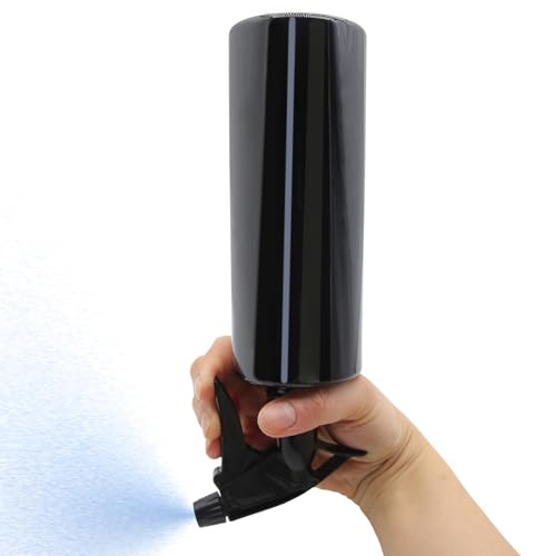 OFFIDIX 360° Bewässerungssprayflasche 2 Packungen Kunststoff leere Sprayflaschen Mister mit verstellbarer Düse für Reinigung, Gartenarbeit (schwarz)