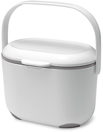 Addis Komposteimer für die Küche, 2,5 l, Weiß/Grün, weiß/grau, 2.5L