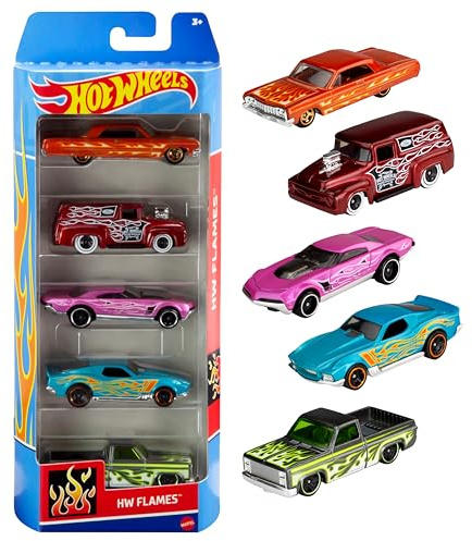 Hot Wheels Autos Set, 5er Pack, Verschiedene Modelle von Spielzeugautos, Maßstab 1:64, mit realistischen Details, Auto Spielzeug, Stile variieren, Spielzeug ab 3 Jahre, 1806