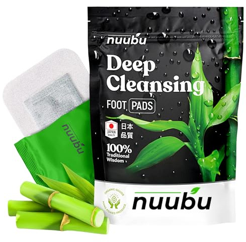 Nuubu Fußpflaster (10 Pflaster), natürliche Fußpads mit Bambusessig und Turmalin
