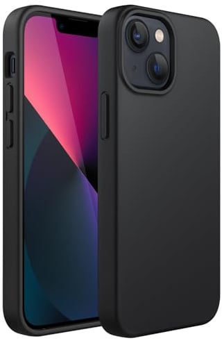 JETech Silikon Hülle für iPhone 13 6,1 Zoll, Ganzkörperschutz handyhülle mit Seidig-Weicher Berühren, Stoßfeste Hülle mit Mikrofaser-Futter (Schwarz)