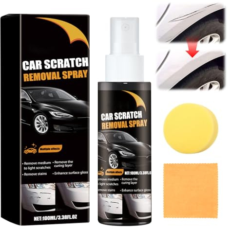 Yooyan Kratzer Entferner Auto, Car Scratch Removal Spray Auto Set 100ML/3.38FL.OZ, mit Schwamm + Handtuch, Auto Politur Set für Tiefe Kratzer, Kratzer-Reparatur für Reparieren Sie Lackkratzer