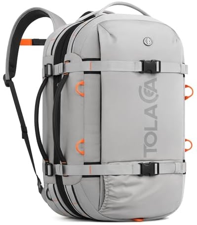 Tolaccea Reiserucksack, Handgepäck Rucksack Flugzeug, TSA-Freundlicher Laptop Rucksack 15,6 Zoll, Erweiterbar 40L auf 50L, Weekender Herren für Reise Wandern Camping