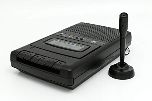 GPO CRS132B Kassettenrekorder mit externem Mikrofon und USB-Aufnahme