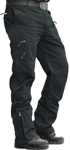 MAGCOMSEN Cargo Hosen Herren Army Hosen Ranger Hose Outdoorhose mit Zip Taschen Funktionshose Geeignet für Outdoor Aktivitäten Grau, 32