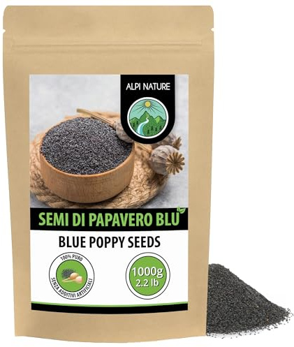 Alpi Nature Mohnsamen 1kg, Blaumohn Samen ganz, Mohn Samen ganz zum Backen und Mohnkuchen