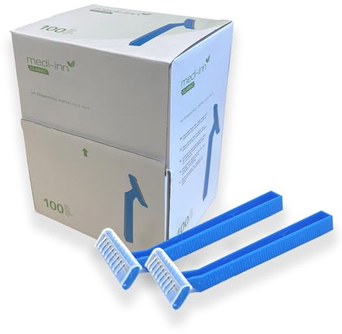Medi-Inn Einmalrasierer Einwegrasierer Farbe blau (zweischneidig, 100 Stück)
