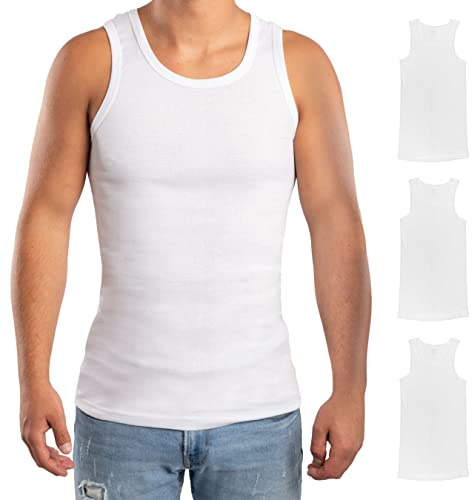 RØDER Premium 3er Pack • Unterhemd Herren• 100% gekämmte Baumwolle • Weiss • Schwarz • (S-3XL) • Tanktop