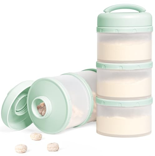 Termichy Milchpulver Portionierer Baby Stapelbar Milchpulver Aufbewahrungsbox 2 Stück (Hellgrün)