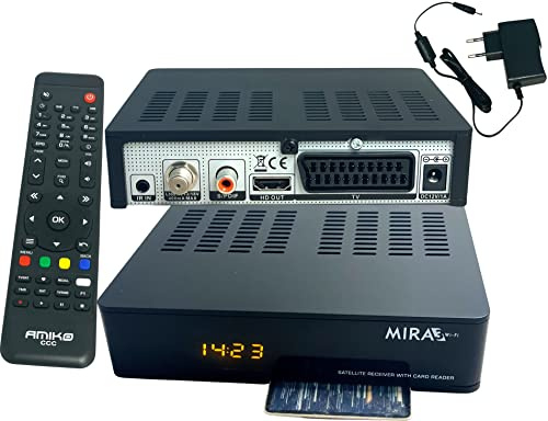 Amiko MIRA3 HD Satelliten-Receiver mit Aufnahmefunktion, Kartensteckplatz, Timeshift, HDMI, PVR, USB, WLAN, AAC-LC, SCART, Koaxial - für Satelliten