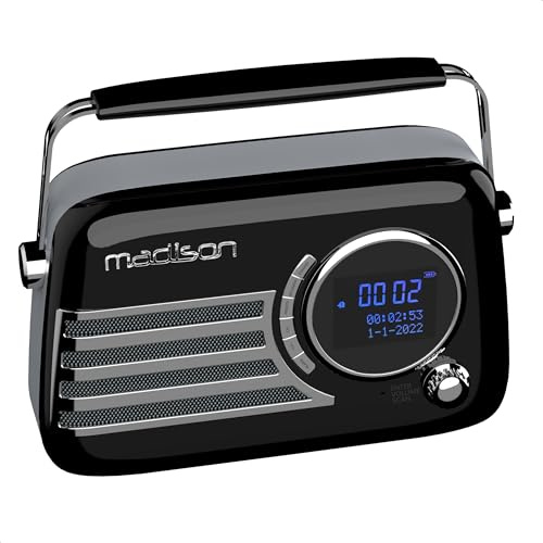 Madison FREESOUND VR40BK-DAB Retro Kofferradio mit DAB, FM & Bluetooth schwarz