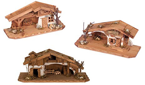 Holzhaus Krippe 33 cm x 13 cm Modellhaus