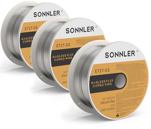 3 Rollen 0,8mm 1KG Fülldraht MIG MAG Schweißdraht für Schweißgerät ohne Gas, D100 Drahtrolle mit 20mm Dorn für alle MIG-Maschinen