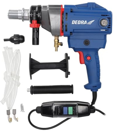 Kernbohrmaschine DEDRA max. durchmesser Ø 130mm stark 1700 W, gewicht 4,8kg, 0-1990 U/Min, IP20 schutz, softgrip, Stufenlos regelbare Geschwindigkeit, PRCD-Schalter, 1 ¼'' Kronenaufsatz