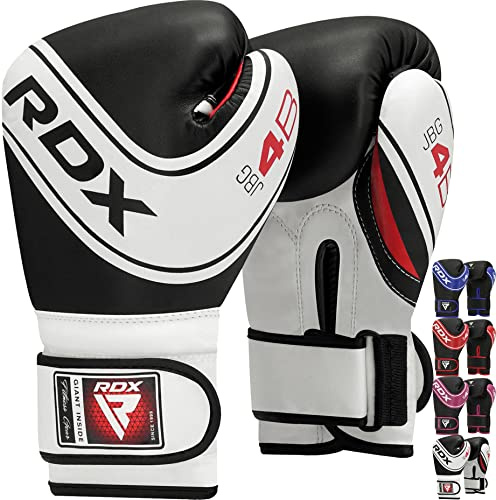 RDX Kinder Boxhandschuhe 6oz 4oz Junior Training Pratzen, Maya Hide Leder Belüftete Handfläche, Muay Thai Sparring MMA Kickboxing Kämpfen, Sandsack Speed Ball Boxpratzen Sandsackarbeit, Kinderspiele