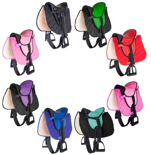 PFIFF 103106 Sattelset für Shettys oder Holzpferde, Komplettset, Kindersattel, Pink