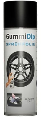 Gummi Dip Sprühfolie 12000002 Flüssiggummi Spray, 400 ml, schwarz matt