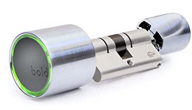 Bold Smart Lock SX-43 - Schlüsselloses Türschloss - mit Bold Mobile App - Innere Zylindergröße: max. 45mm - Äußere Zylindergröße: 30-45mm - langlebige Batterien - Silber