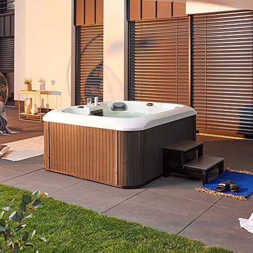 Home Deluxe - Outdoor Whirlpool - SEA Star Plus Treppe und Thermoabdeckung - Maße 180 x 160 x 79 cm - Inkl. Heizung, 19 Massagedüsen und 15 Lichtquellen I Außen Whirlpool Spa für 4 Personen