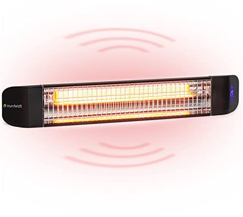 Klarstein Heizstrahler, Elektrische Terrasse & Garten, Infrarotstrahler mit WiFi App-Steuerung, Timer, LED-Anzeige, IP65 Infrarot , CO2-Freie, Energieeffiziente Heizung, 2400W