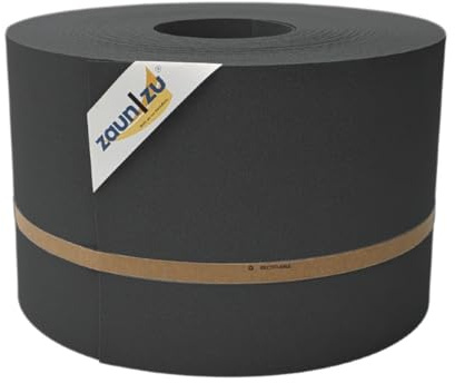 zaun|zu® Premium 50m Rolle Sichtschutzstreifen | genarbte Oberfläche | Lederstruktur | PP für Doppelstabmatten Sichtschutz | Zaunblende Anthrazit, 50m