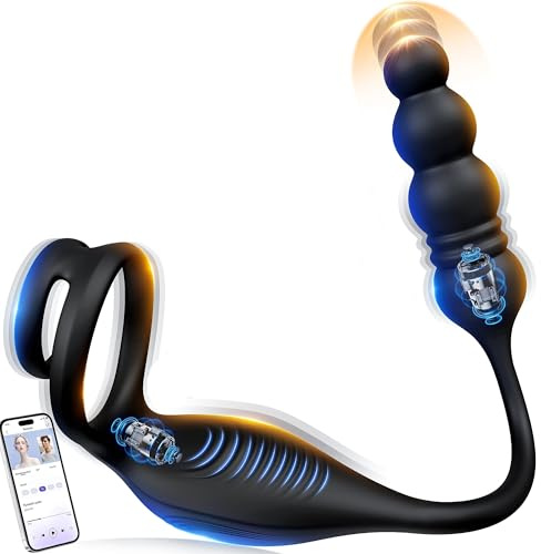 Prostata Stimulation Männer Intensiver 9 Stößes Vibrationen Sexspielzeug für die Männer Anal Vibrator Dildo Vibratorensets Analvibratoren für Mann Anal Plug mit Penisring Sex Toys Tagnaff