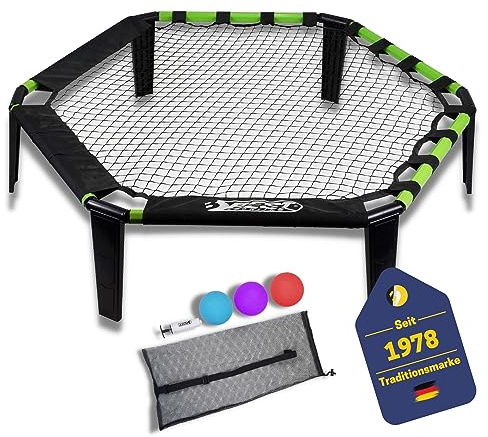 BEST SPORTING Schmetterball Set Outdoor I Roundnet Set mit 3 Bällen, Tasche, Ball-Pumpe & Anleitung I Outdoor Spiele für Kinder & Erwachsene I Ball-Trampolin Outdoor I Ballspiel Outdoor
