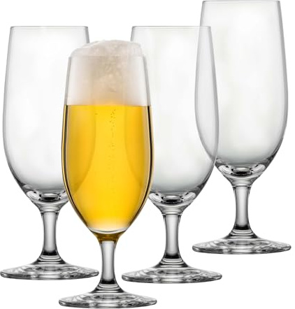 SCHOTT ZWIESEL Biertulpe Beer Basic 4er Set 0,3 l, Biergläser für Pils und Lager aus Tritan Kristallglas, spülmaschinenfest, 123659