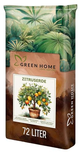 Green Home Zitruserde 72L - Erde für Zitruspflanzen & Mediterrane Pflanzen | Citrus Erde mit Langzeitdünger | Perlite, Kokosfasern & Rindenhumus | Für Garten, Kübel & Hochbeet, pH 5,8