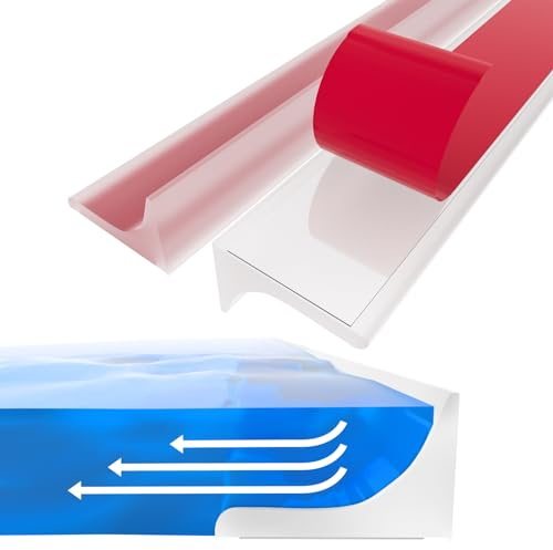 Schwallschutzleiste Dusche Selbstklebend, Silikon Wasserstopper Dusche Schwallschutz, Selbstklebende Duschschwelle Duschdichtung, TüRdichtung Duschwasserstop für Rahmenlose Duschtür (Transparent, 1M)
