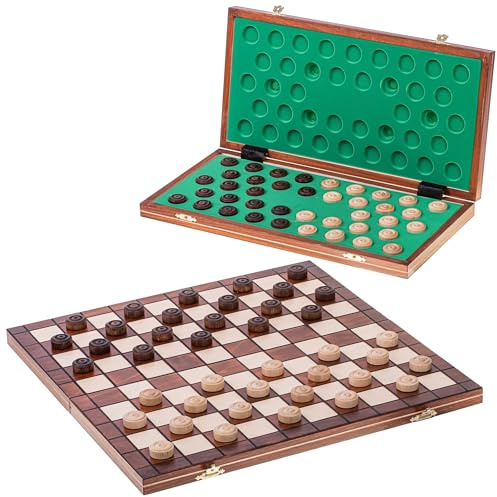 Square - Damespiel - 100 Feld - Dame Set aus Holz - Brett 40 x 40 cm